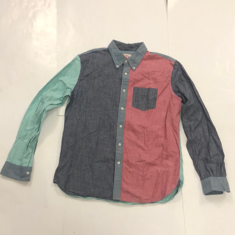 Brooks Brothers XL Shirt Button Collar Pocket Pink Denim Blue Mint Excellent